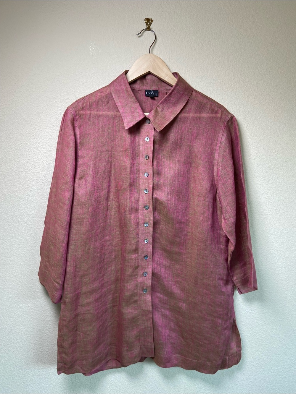 Vintage Staples Linen Shirt - Picture 1 of 8